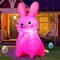 GOOSH 5 FT Easter Inflatables Bunny Blue and Pink Rabbit with Built-in LEDs